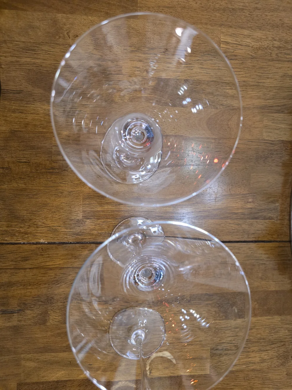 Set of 3 Signed Lenox Tuscany Classics Crystal Martini Glasses Cocktail Stemware